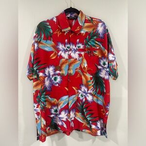 Floral Men's Button Down Shirt size L Hawaii